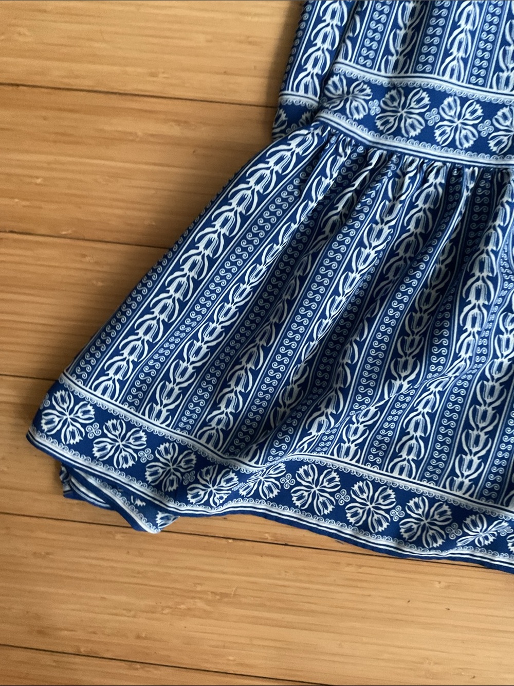 Max Studio Blue Printed V-Neck Maxi Dress - Picture 7 of 8